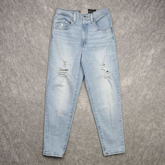 Levis Silvertab Mom Jeans Womens 28 Distressed 25.5" Inseam Light Wash High Rise - Picture 1 of 8